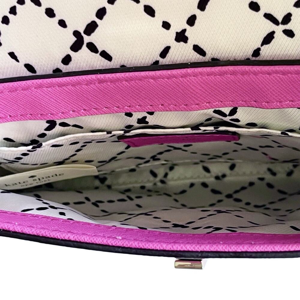 Kate Spade Newbury Lane Sally Crossbody Purse Hot Pink Saffiano Leather - Picture 5 of 11